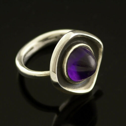 Vintage  Bent Knudsen amethyst and silver ring